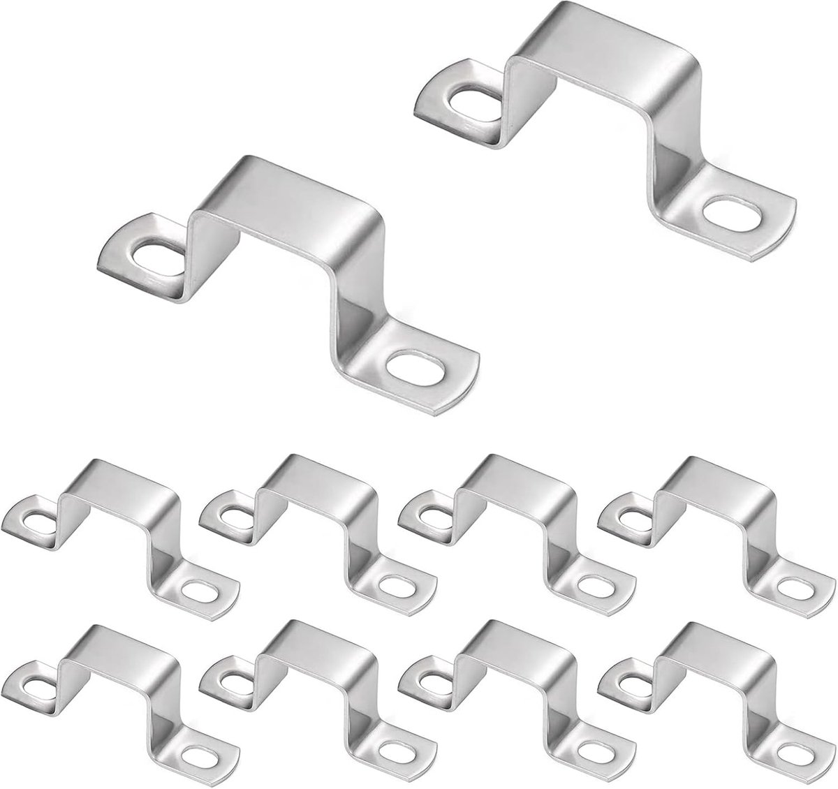 SnelShoppen - 10x Luchtdichte Vierkante Buisklemmen, 25x25mm RVS Klemmen voor Pijpen, Meubels en Constructie, Ideaal voor Huishoudelijke Projecten