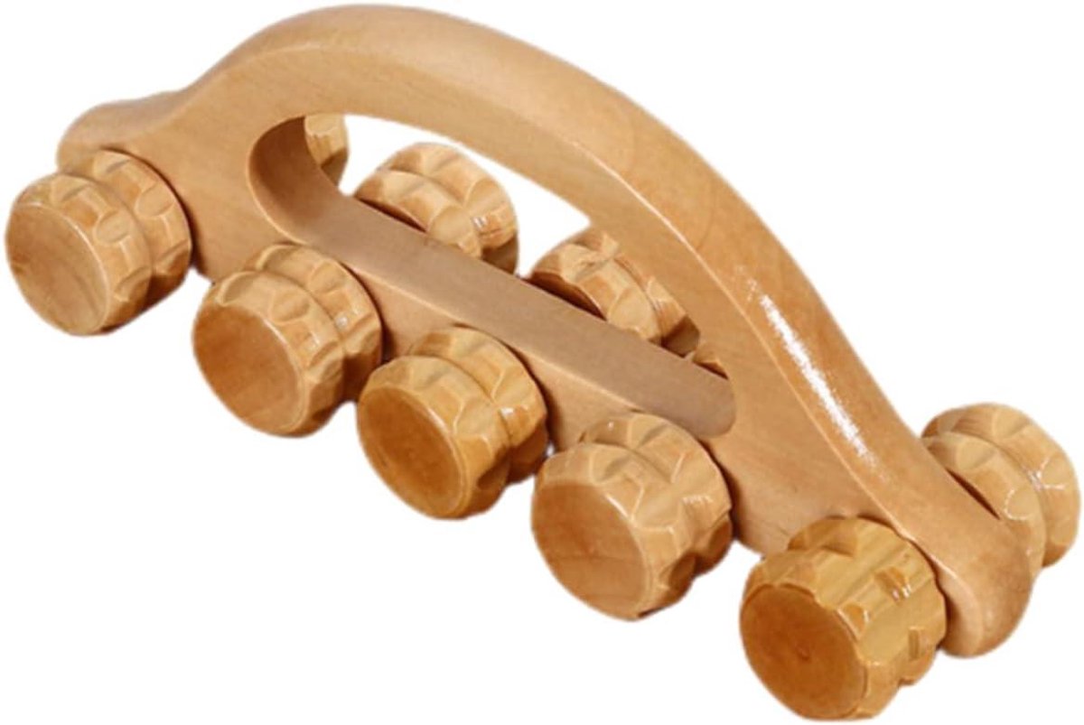 Houten Massage Roller - Spierontspanner Massager - Spierherstel Bevorderen - Draagbaar en Handig - 18 x 7 x 5.5 cm