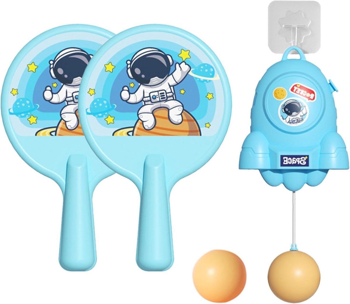 Tafeltennis Trainer - Pingpong Set - Balvaardigheid Trainen - Verstelbare Hoogte - 208 x 18 x 56 cm - Blauw