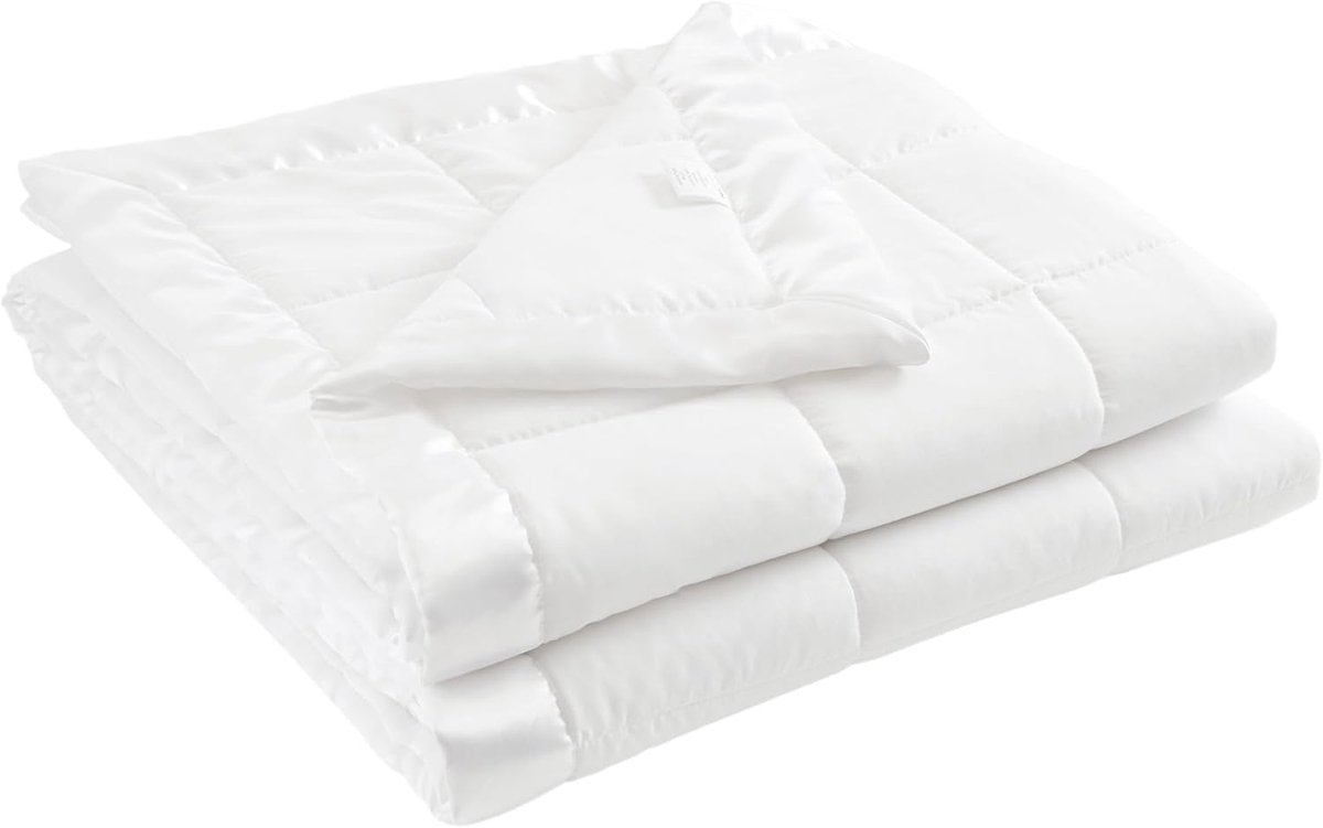 SnelShoppen - Lichtgewicht Windomdeken voor Alle Seizoenen, Premium Vochtafvoerende Behandeling, Zachte Microfiber Bedhoes, Wit, Eenpersoons, Perfect