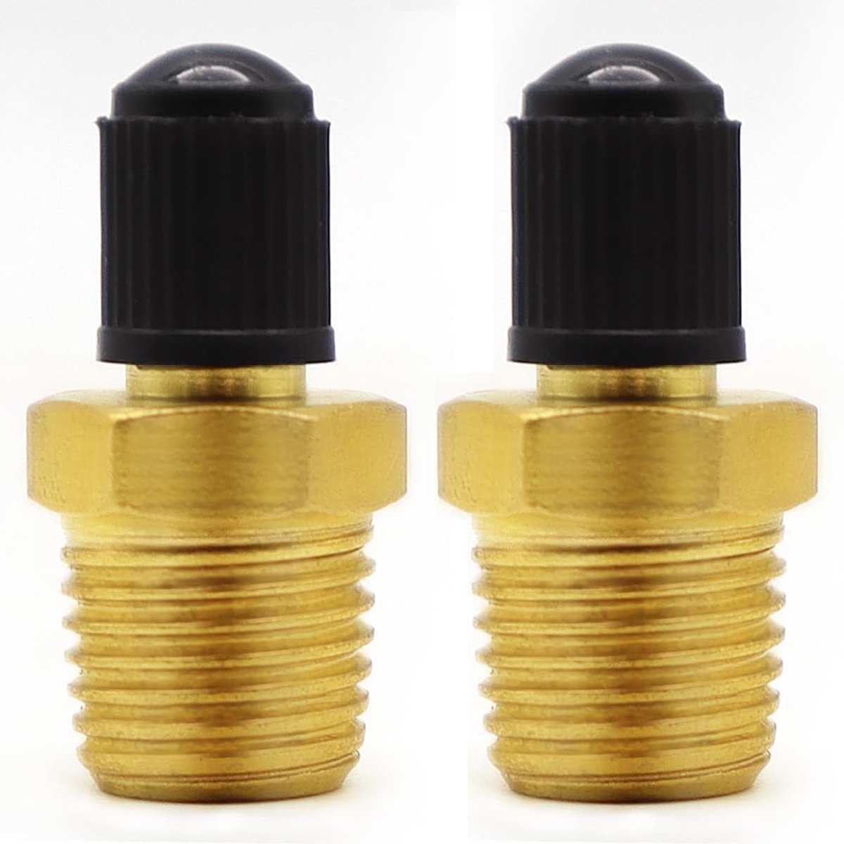 2 stuks 1/4 inch NPT banden luchtcompressor tank messing vulventiel, Schrader-ventiel luchtventiel voor autobanden, luchtcompressorventielen