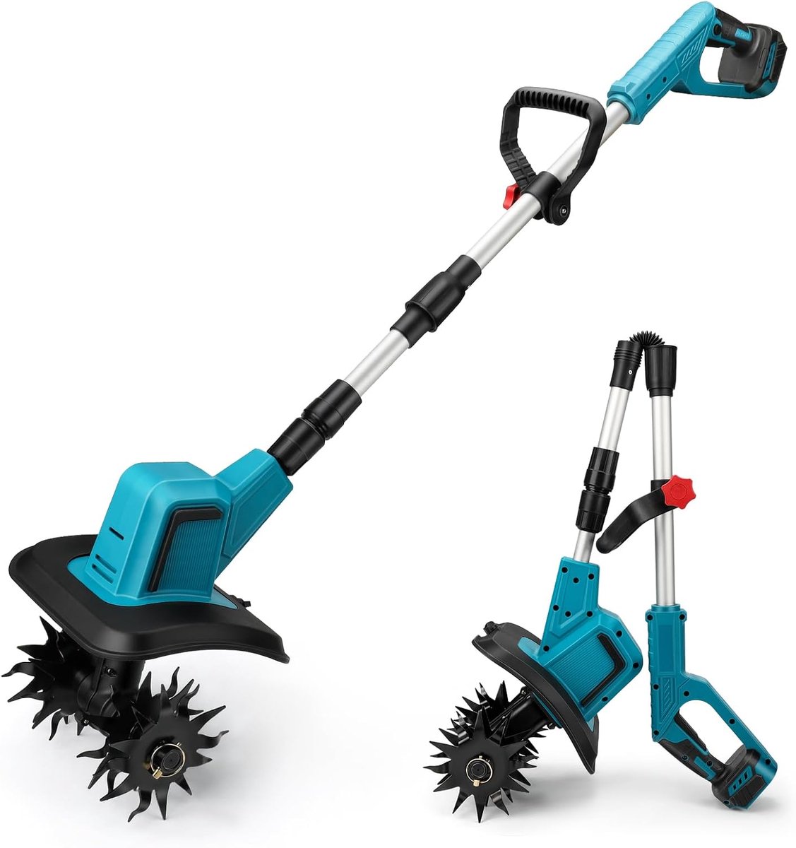 tuinfrees compatibel met Makita 18 V accu (zonder accu), 550 W borstelloze grondhak met 15 cm freesdiepte en 20 cm freesbreedte, akkerfrees voor tuin, erf