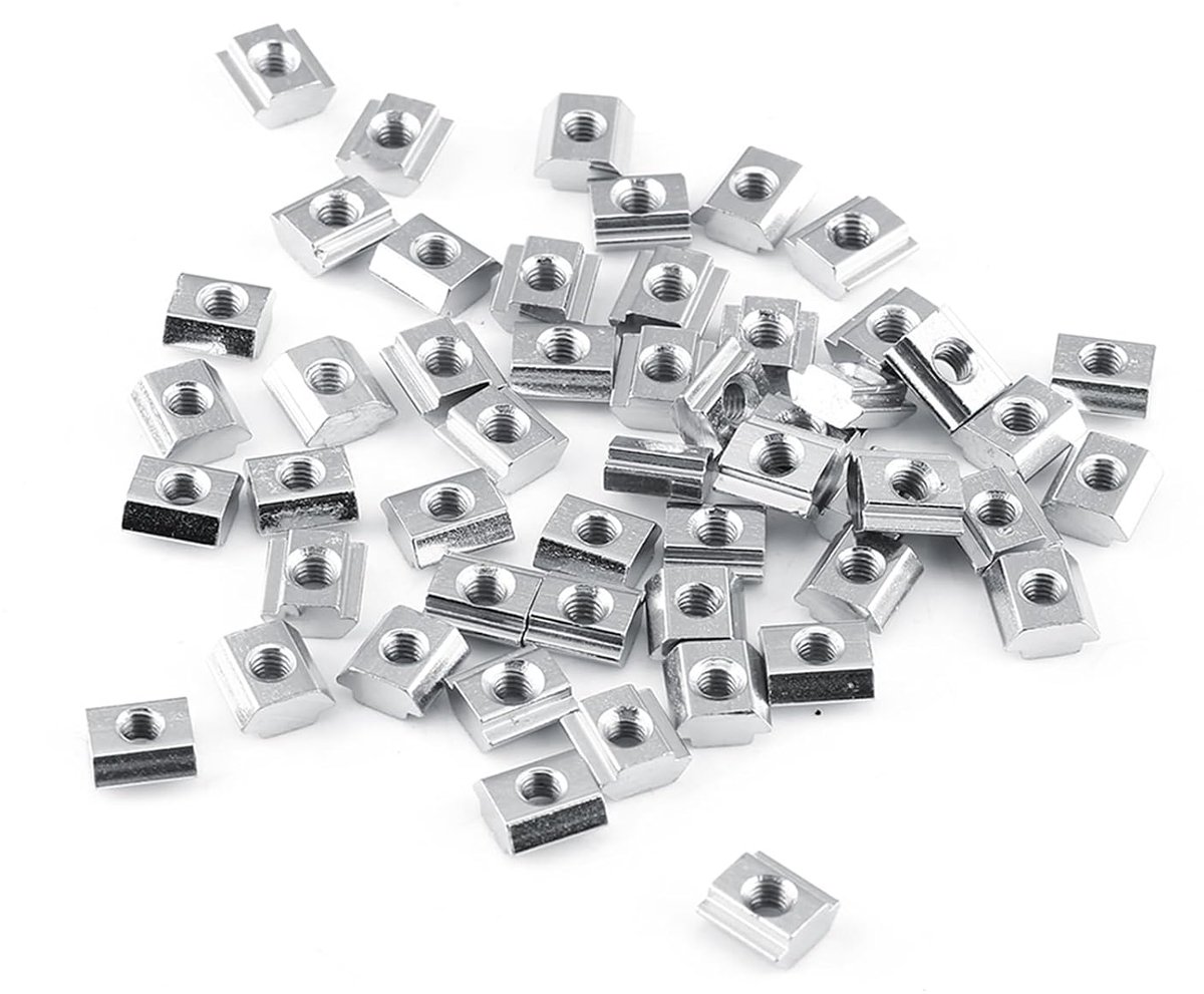 50 stuks hamerkopmoeren T-groefmoeren Europese standaard koolstofstaal schuif voor aluminium profiel accessoires (20type M4)