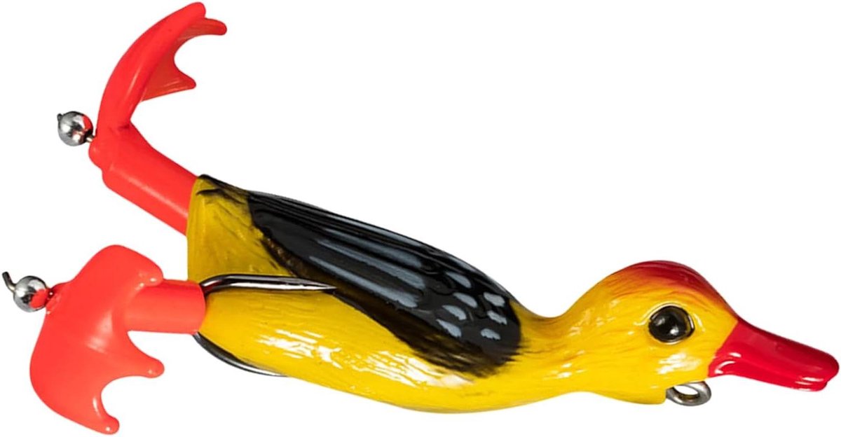 Eend Kunstaas - Visaas Zinkend Rubber - Vissen Vangen - Realistische Bewegingen - 9 cm - Geel