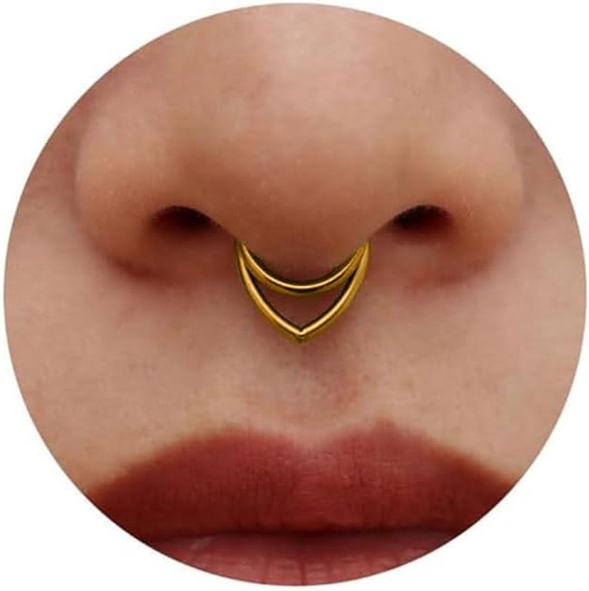 2 stuks gouden gestapelde septumring, 16G oorbellen, 316L roestvrij staal, 12mm klap-septum-clicker, neusring-piercing, lichaams-piercing lipringen