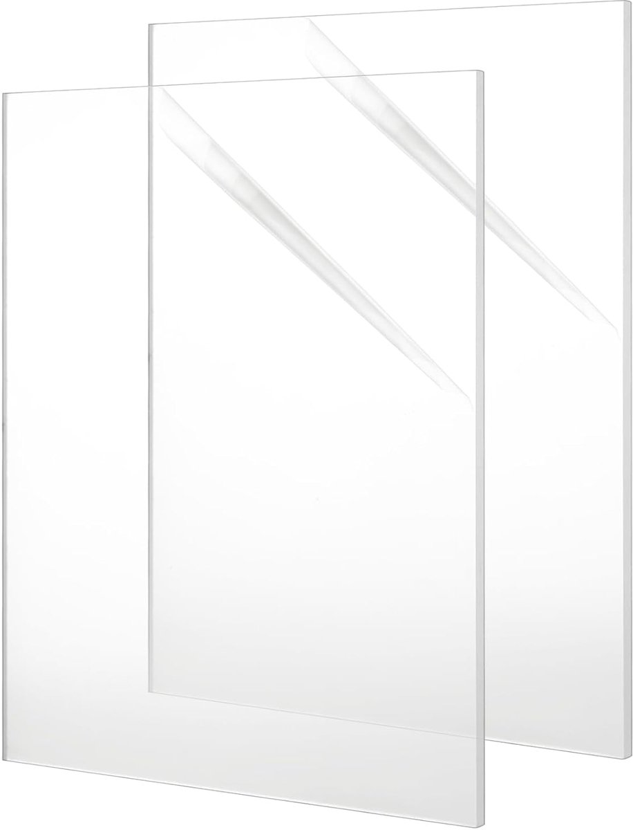 Glasplaat 30 x 20 cm, acrylglas 4 mm, acrylplaat transparant, kunststof plaat voor lasersnijden, fotolijsten, projecttentoonstelling, tafelstandaard