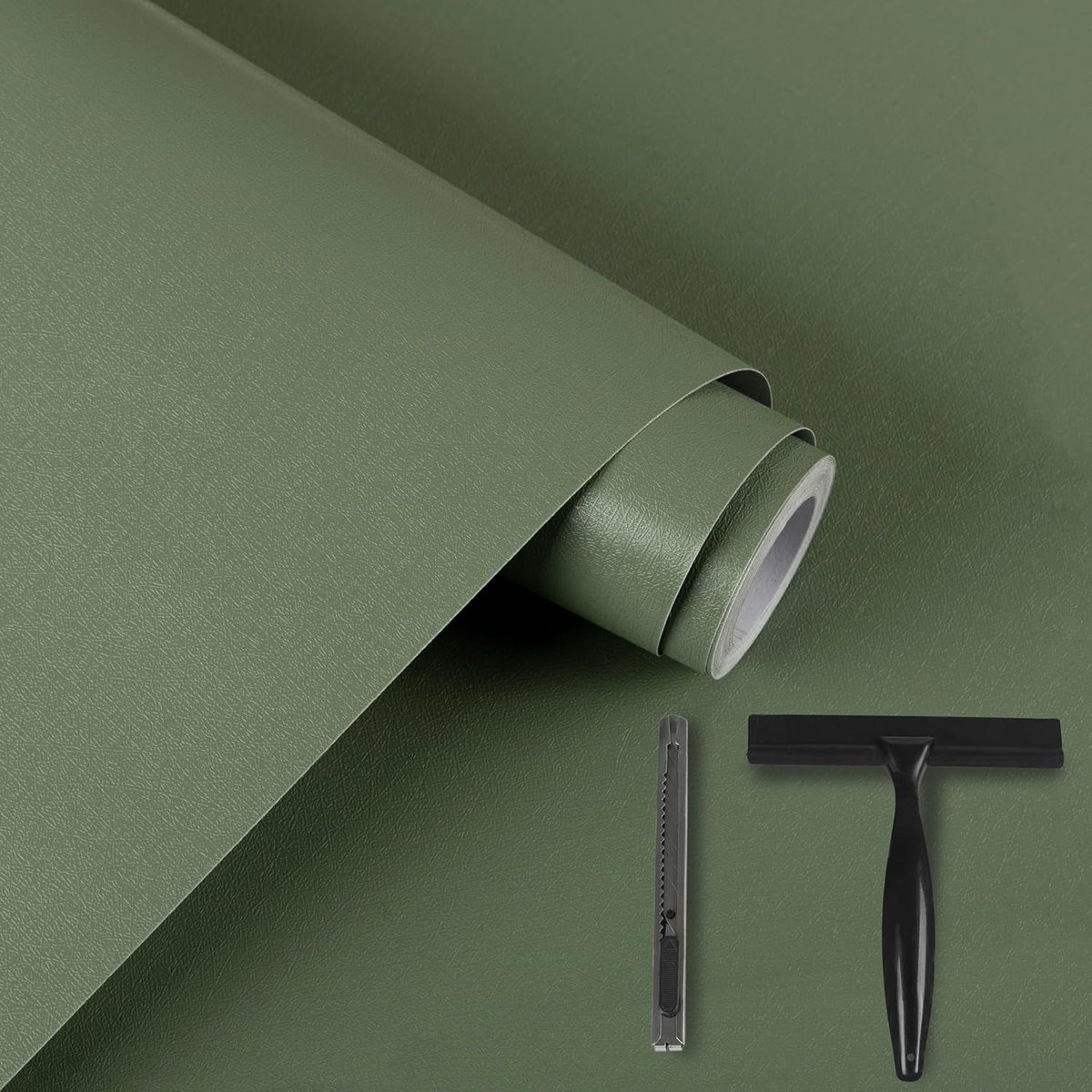 Meubelfolie 60 x 500 cm - Groene matte zelfklevende folie - Waterdicht - Ideaal voor meubeldecoratie - ShopVlot