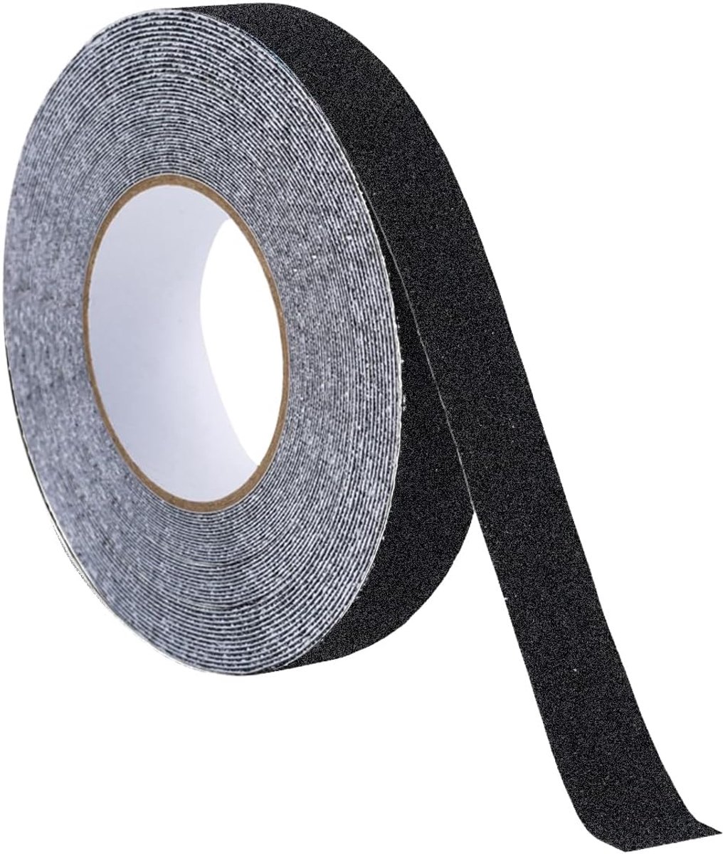 Tape 2,5 cm x 20 m zwart voor traptreden en ladders | Zelfklevende antislipstrips met hoge tractie voor veiligheid. Geschikt voor trappen en industri毛le toepassingen