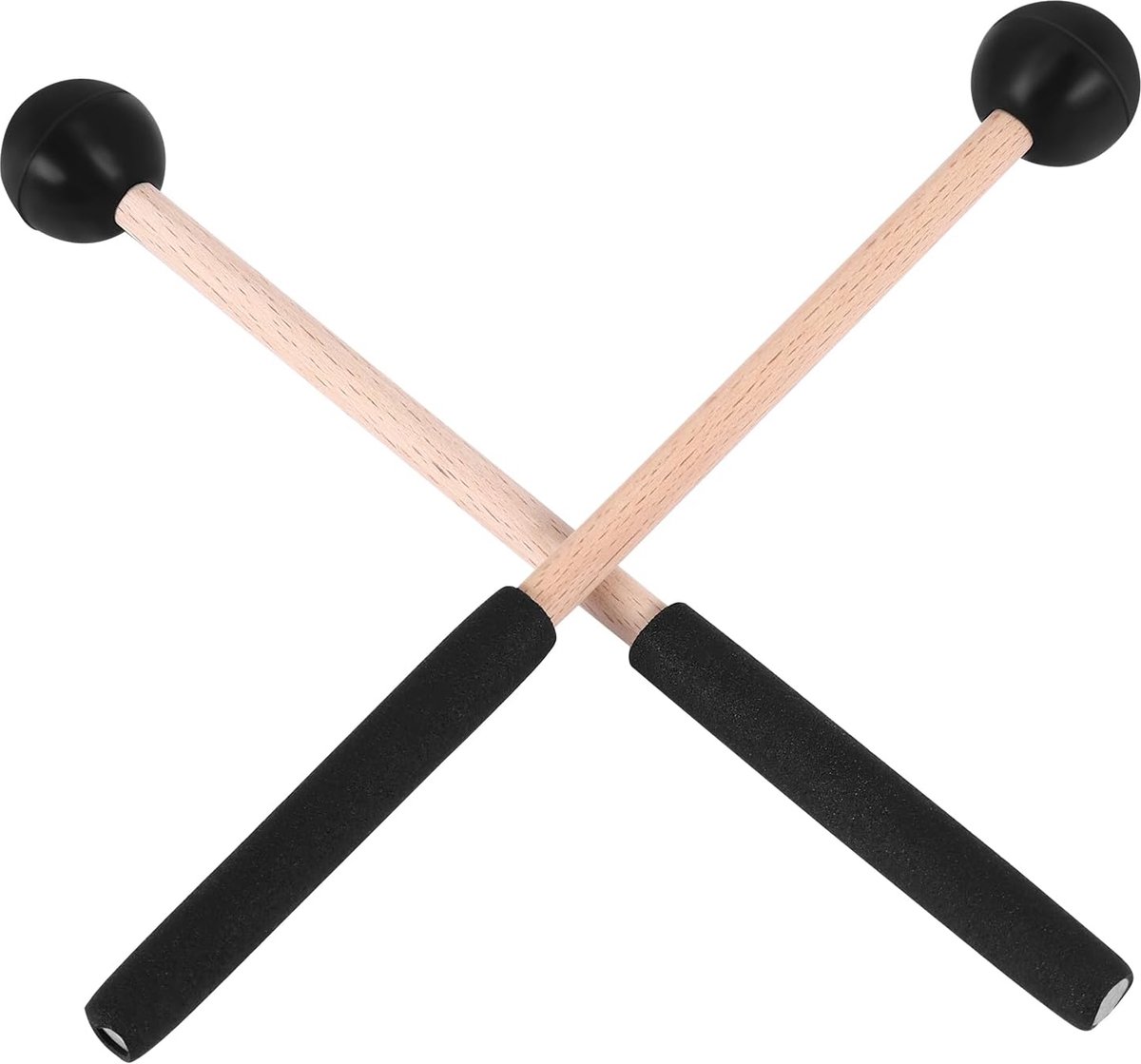 1 paar tongtrommels en drums met zachte rubberen voor trommel, tong, trommel, piano, drumstel