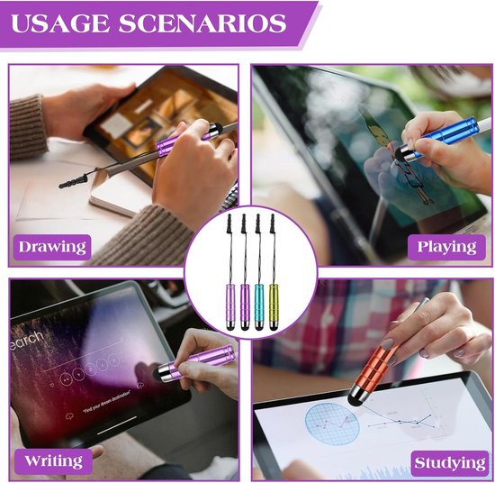 Styluspennen voor aanraakschermen, 10 stuks korte styluspen-sets, mini stylus touchpen voor tablets, smartphones, mobiele telefoons, alle universele touchscreen-apparaten — afbeelding 4