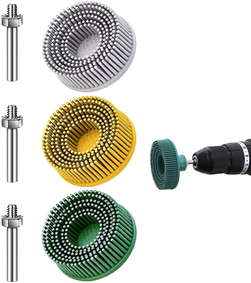 50 mm grove borstelschijf met 1/4 inch schacht 50#/80#/120# voor boormachine