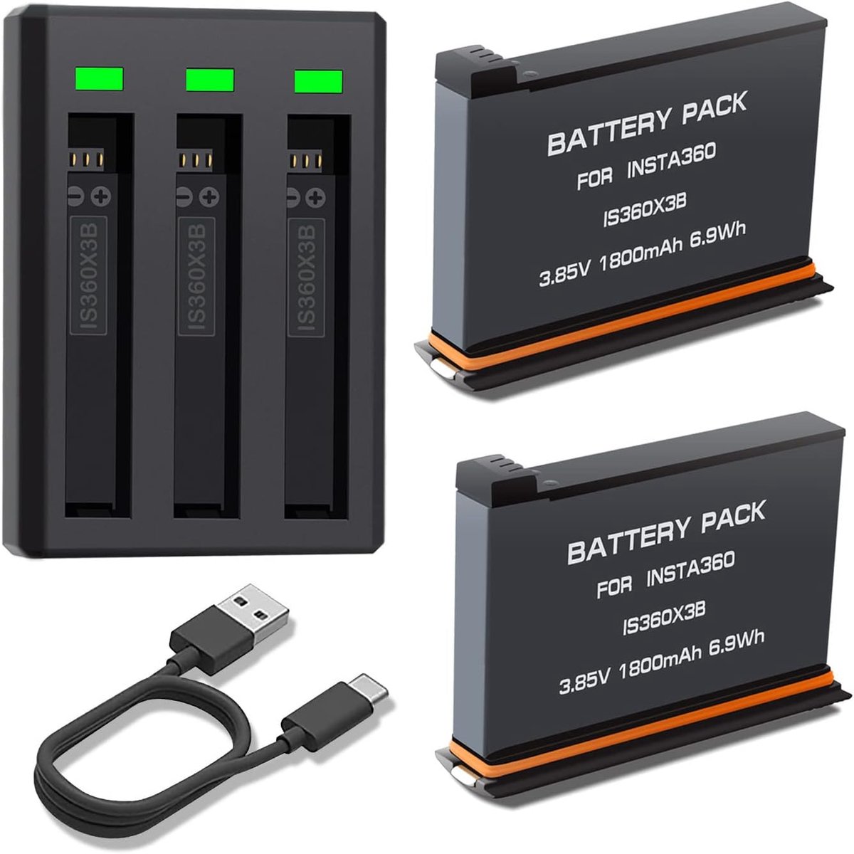 Accu voor camera 1800 mAh - 2 batterijen + oplader - langdurige energievoorziening - m-winkel