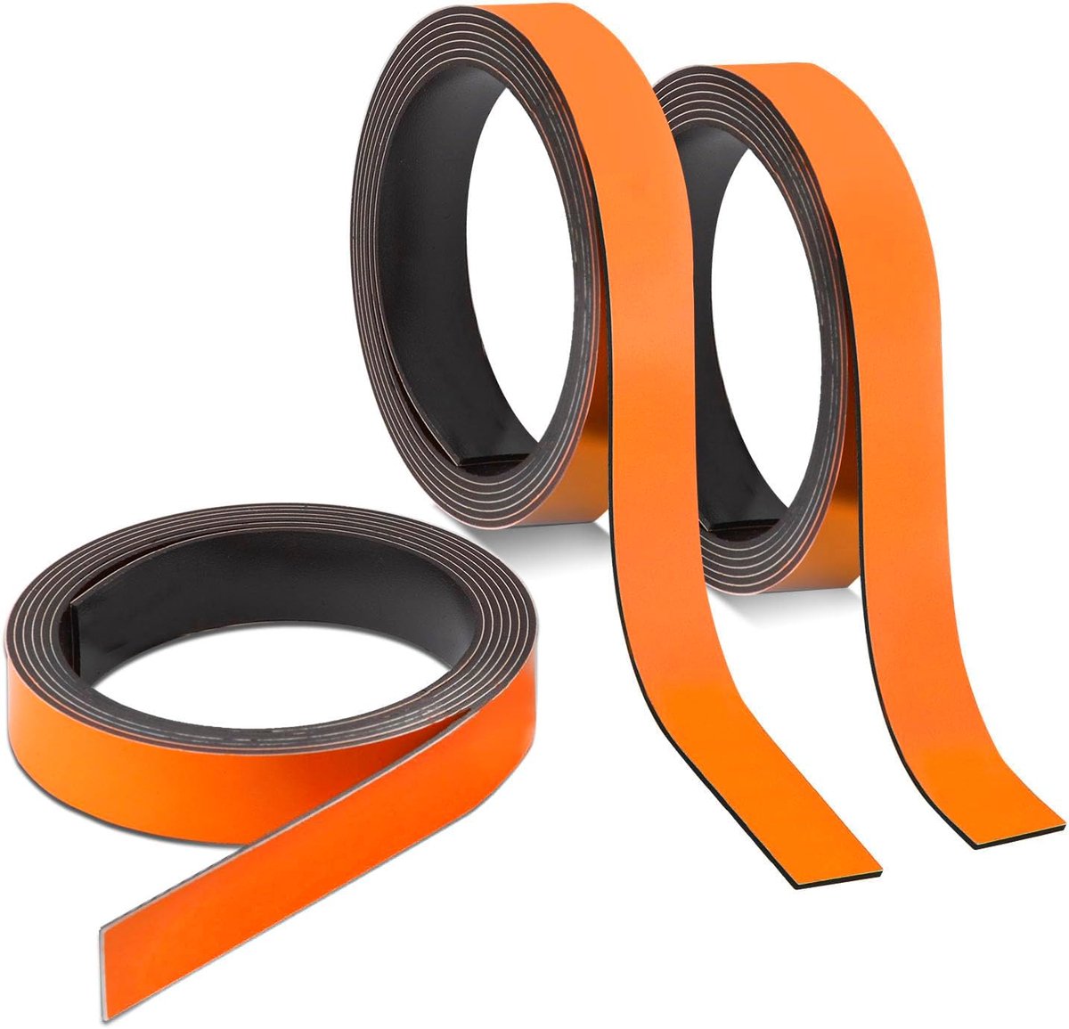 3x Magnetische Streepjes Oranje I ca. 1 cm x 1 m Magnetband voor markeren en indelen op whiteboards, magazijnrekken, kalenders I Magnetische Etiketten I mag238