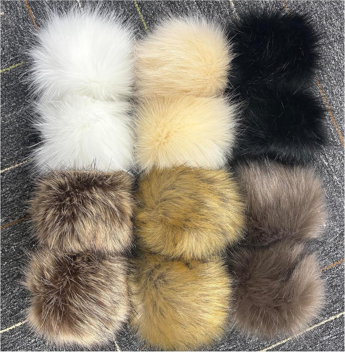 12 stuks 15 cm kunstbont pompons voor mutsen hoeden hoeden bont pompon grote pompon met elastische lus winter bontpompon nep voor sleutelhanger tas mutsen hanger