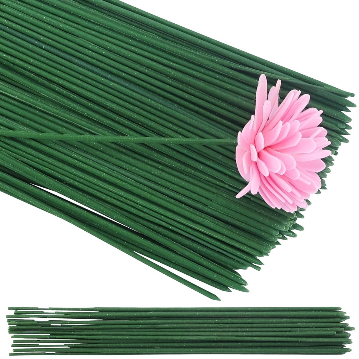 Draad, bloemendraad, doe-het-zelf bloemistiek, bloemdraadstaafjes, voor gedroogde bloemen, bloemenkrans (17 cm, groen)
