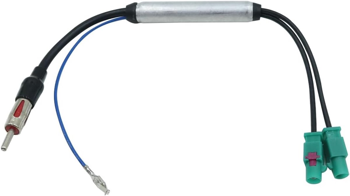 FAKRA2 radioantenne signaalversterker adapter voor autoradio (Fakra naar DIN-adapter)
