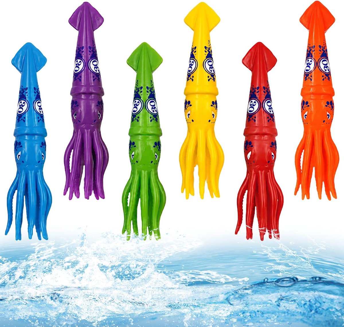 6 x duikspeelgoed, inktvis duikspeelgoed, waterspeelgoed, zwembadspeelgoed | Duikspeelgoed, inktvis duikspeelgoed, waterspeelgoed, zwembadspeelgoed, onderwater duikspeelgoedset, voor jongens en meisjes