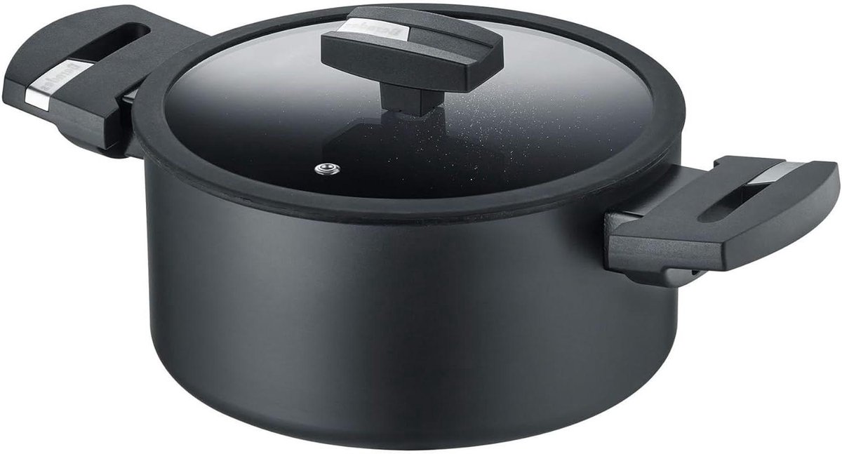 Kookpan Aluminium Sauspan Inductie Energiezuinig Koken Gemaakt van gerecycled blik 20 cm Zwart