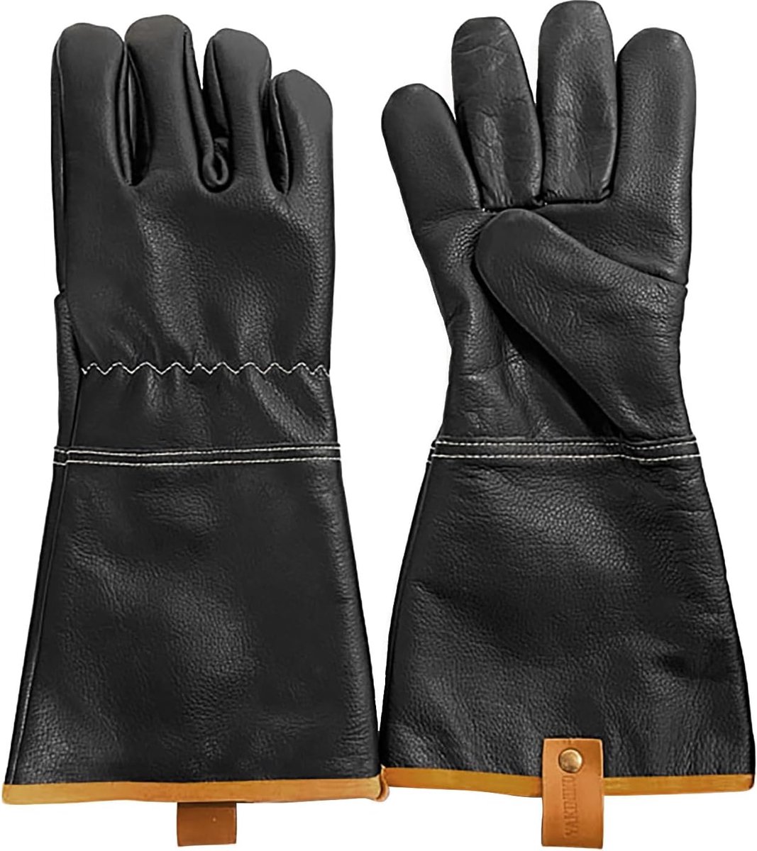 BBQ handschoenen - leder - zwart - hittebestendig - veilig grillen - SnelShoppen