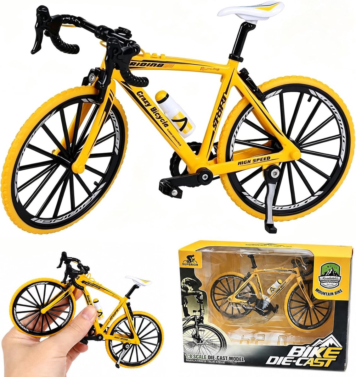 Vingerfiets 1:8 - Miniatuur BMX - Legering - Valbestendig speelgoed voor thuis - ShopVlot