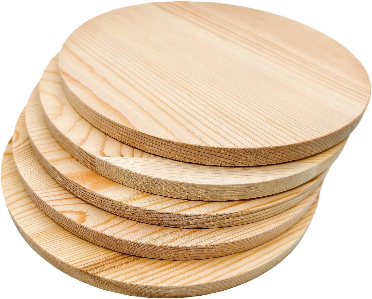 Circle Plaque, blanco onafgewerkte ronde houten cirkels plaques voor