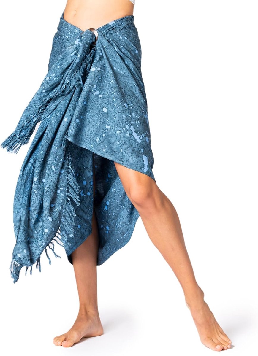 Pareo Starlit - Dichte pareo L & XXL - Sarong stranddoek | Voor dames & heren, Omslagrok, Strandjurk of bikini cover-up, 100% viscose, Handgeverfd, XL pareo, Wandkleed