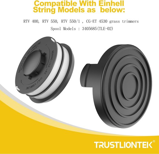 draadspoel, 3405685 reservespoel, voor Einhell GC-ET 4530 set (6 draadspoel + 1 trimmerafdekking) — afbeelding 2