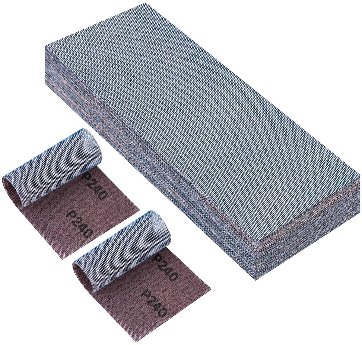 25 stuks, 115 x 230 mm, klittenband, professioneel keramisch schuurrooster, schuurpapier, korrel 240, voor handschuurmachine, vlakschuurmachine en handschuurblok