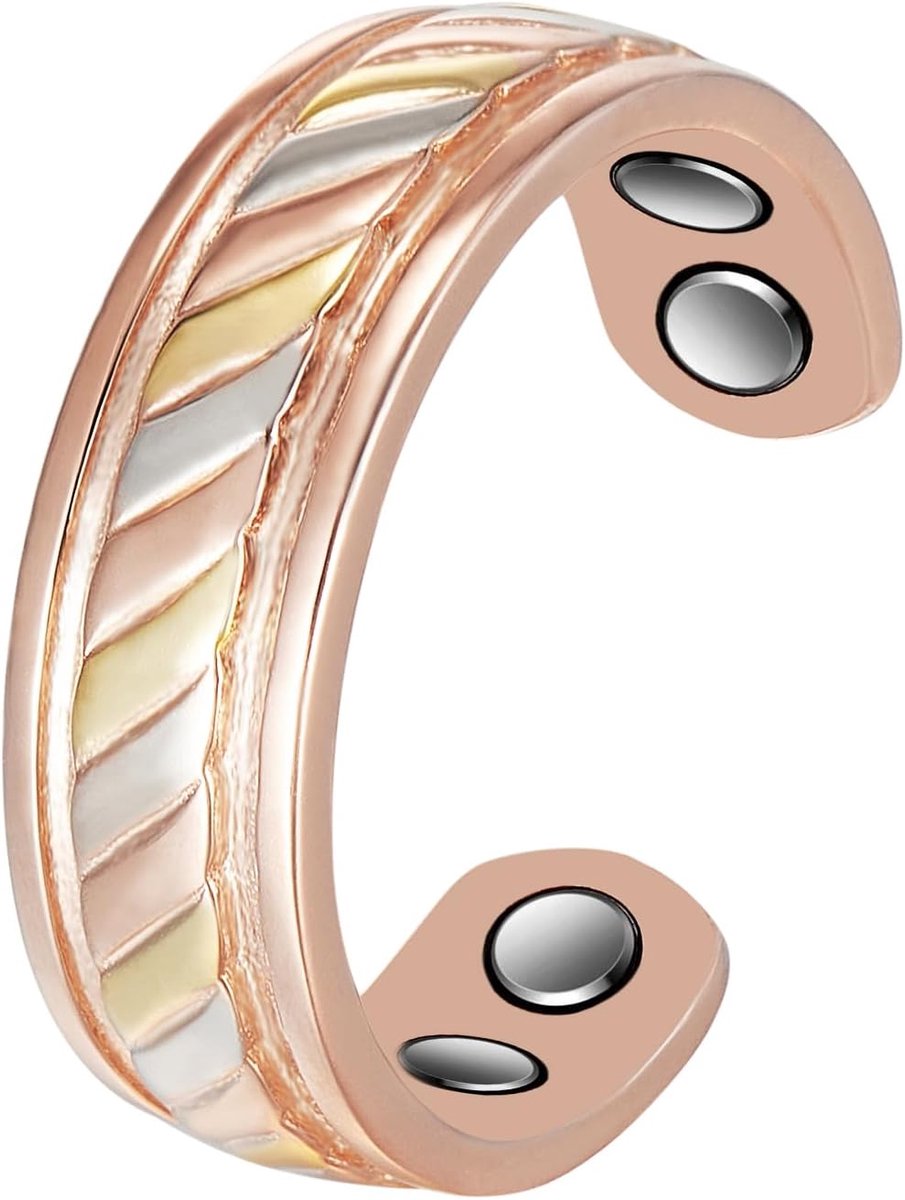 magnetische artritis zilveren ring, 3500 gauss 4 magneten, verlichten effectief artritispijn, bevordert de bloedcirculatie, 6,8 cm magnetische therapie sieraden voor mannen en vrouwen
