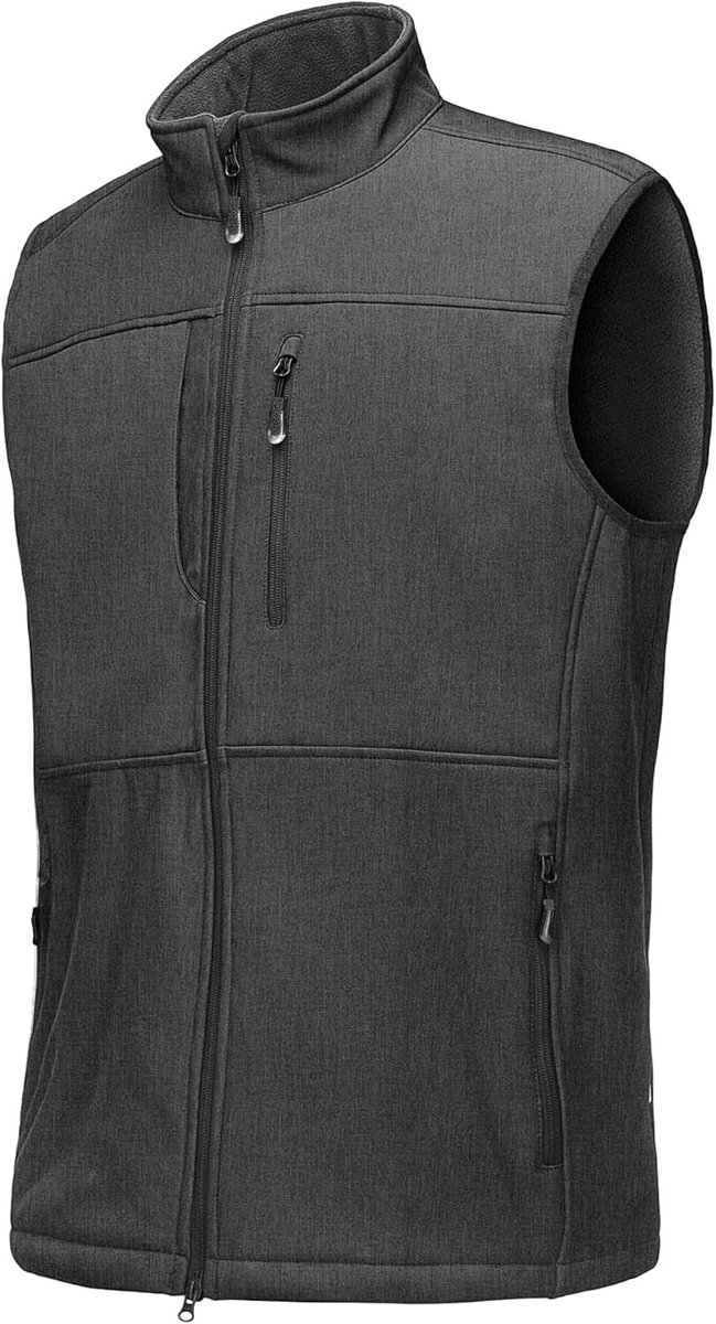 33,000ft Outdoorjas voor heren, waterdicht, softshell, mouwloos, bodywarmer, fleecevest, volledige ritssluiting