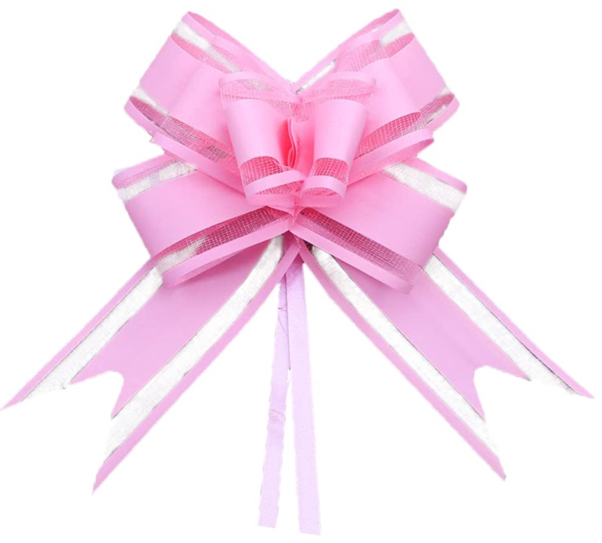 SnelShoppen - 30 Stuks Grote Organza Kerst Trekstrikken voor Geschenkverpakking, Roze - Perfect voor Feestdagen, Verjaardagen en Cadeaus