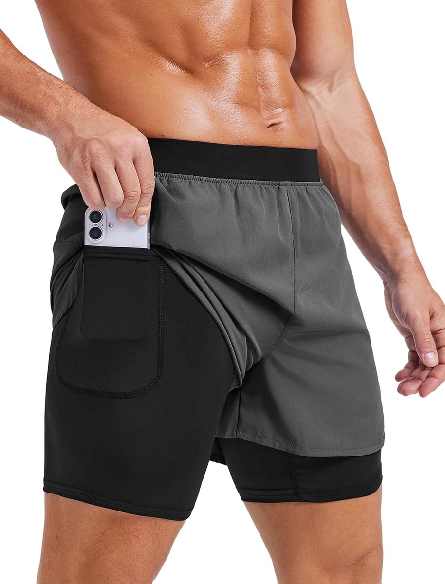 Shorts, Sneldrogend, Ademend, Hardloopshorts, Outdoor Hardloopshorts, Gym Trainingsshorts met Zak met Rits