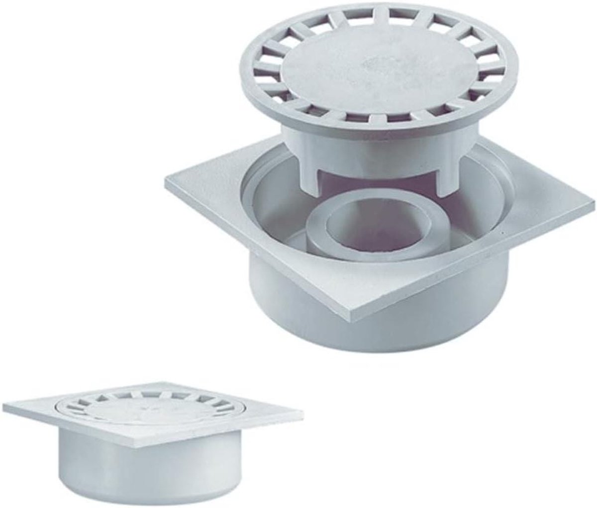 Vloerafvoer Sifon - Afvoerputje Terras - Water Afvoeren - Geurremmend Systeem - 20 x 20 cm - Grijs