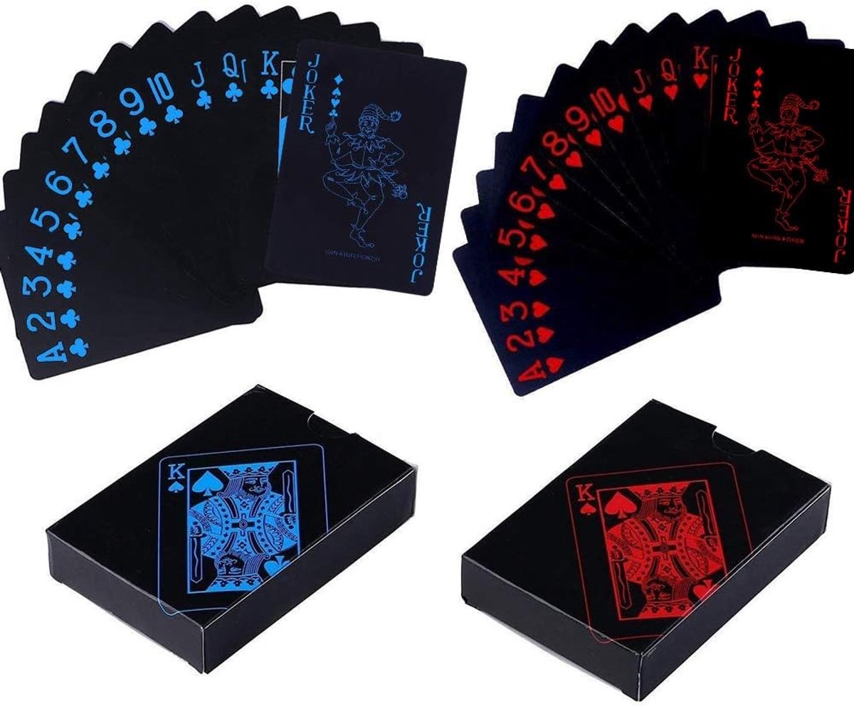 Set van 2 Waterdichte Poker Speelkaarten - 54 Stuks - Perfect voor Spellen, Feestjes en Magische Tricks