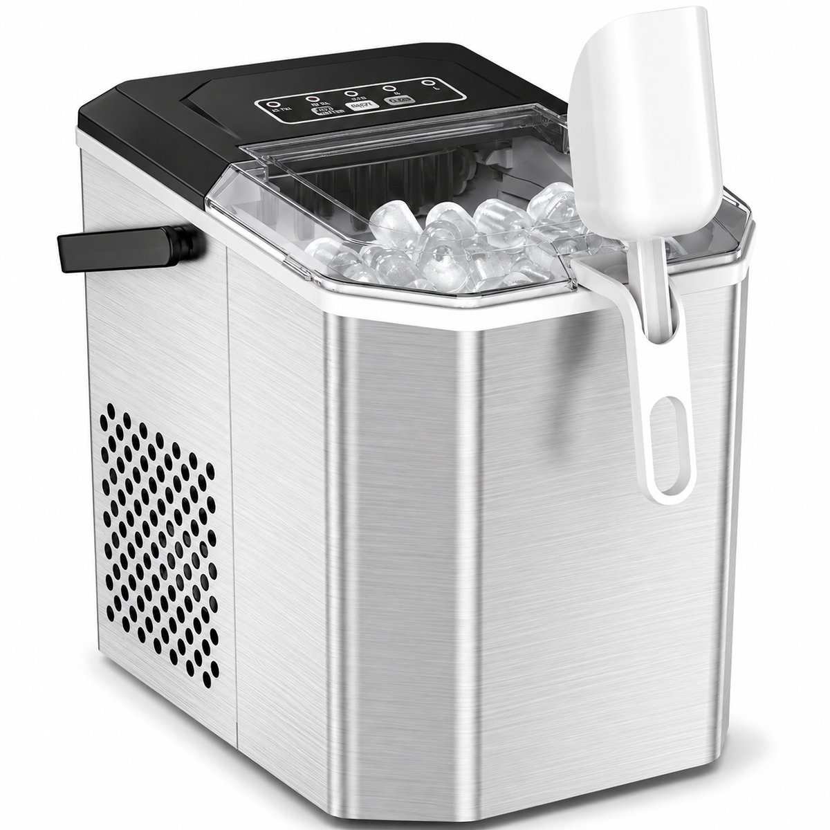 DPLUNIQ IJsblokjesmachine - IJsblokjesmakers - IJsmachine - IJsblokjes - Zelfreinigend - Draagbaar - 9st/6min - RVS - Zilver