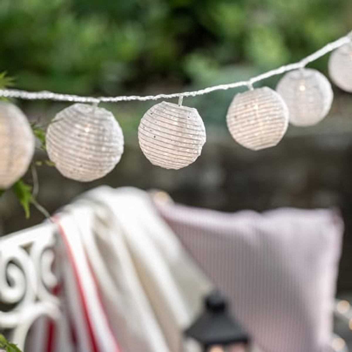 ModernStore 20-delige LED-lampionnen lichtketting warm wit waterdicht koppelbaar Marokkaans design voor buiten balkon met stekker, 3,6 meter