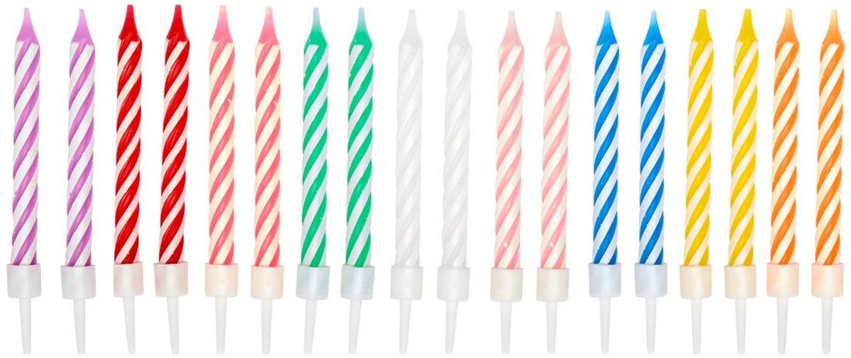 Veelkleurige verjaardagskaarsjes, 20 stuks ANNIVERSAIRE