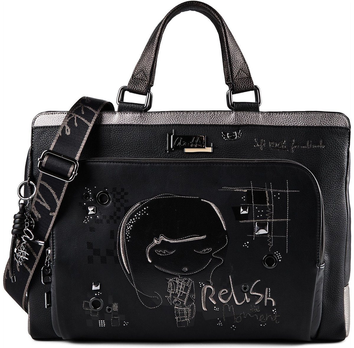Anekke business tas laptoptas met laptopvak Iron Briefcase Multicolor zwart