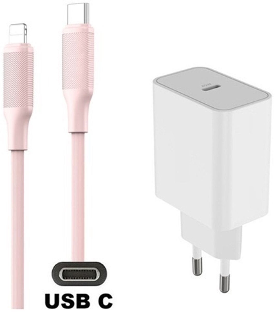 OneOne 45W super snellader en screenprotector van glas voor iPhone 13 Pro Max en iPhone 14 Plus + 1,0m USB C naar Lightning kabel. PD lader. Universele oplader adapter. Glazen screenprotector past op Apple iPhone 13 Pro Max & iPhone 14 Plus