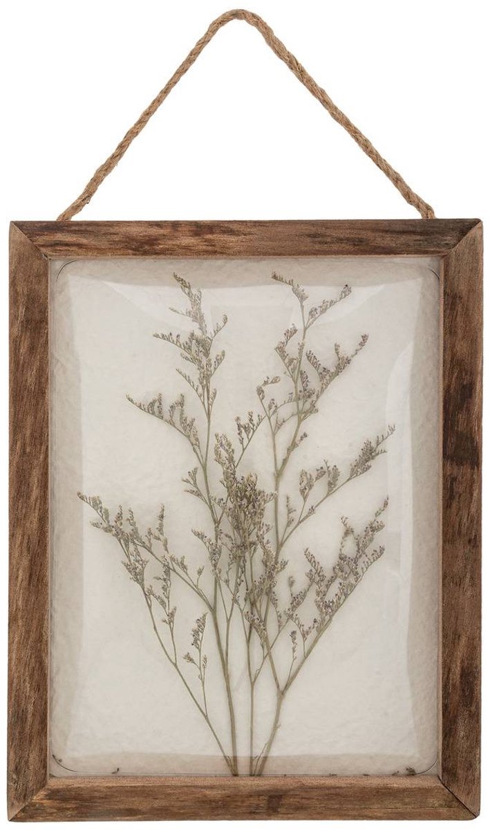 Atmosphera Jonas Wanddecoratie fotokader met bloemen - 20x25cm - Bruin
