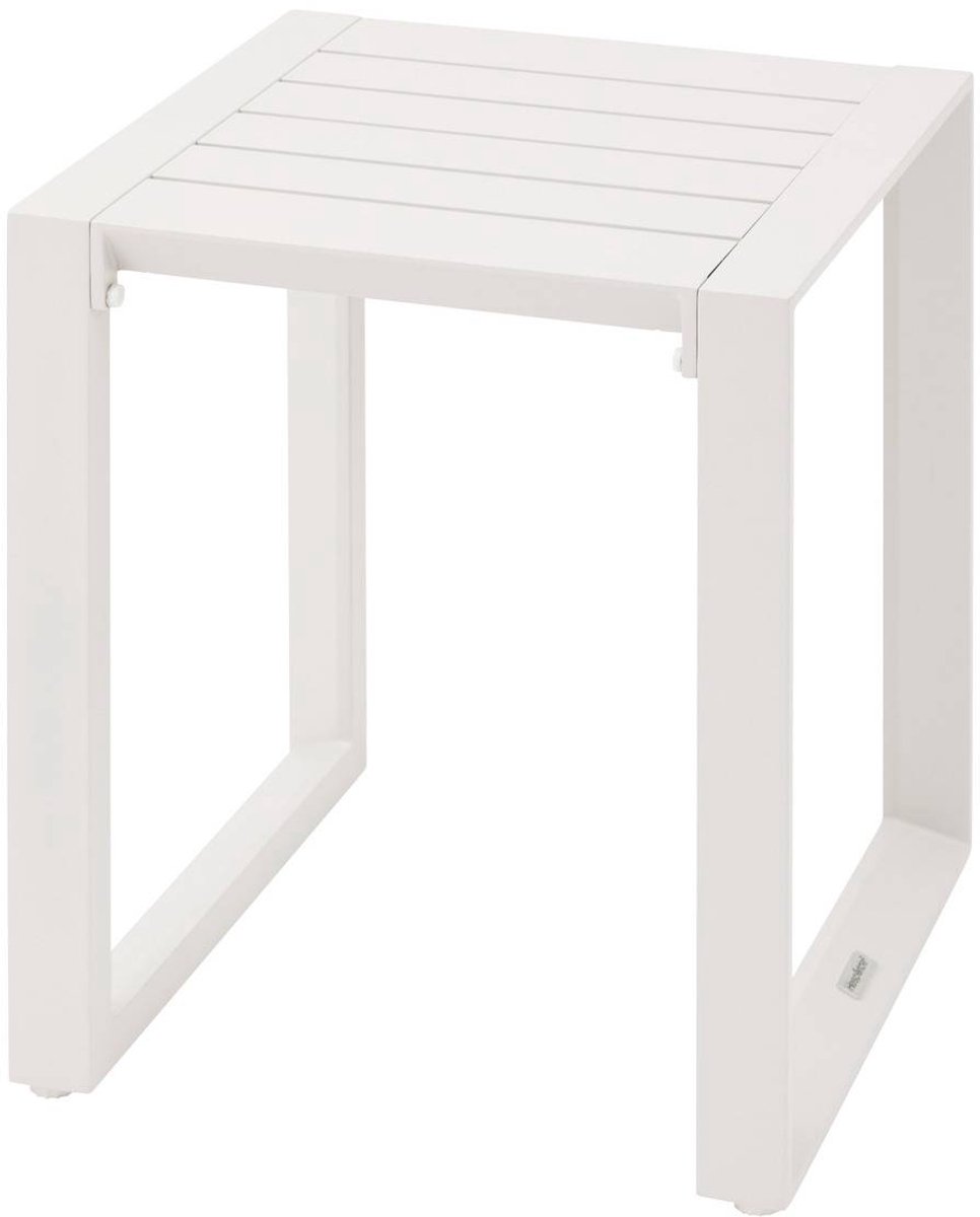 Vierkante bijzettafel voor in de tuin van aluminium met latten ALLURE