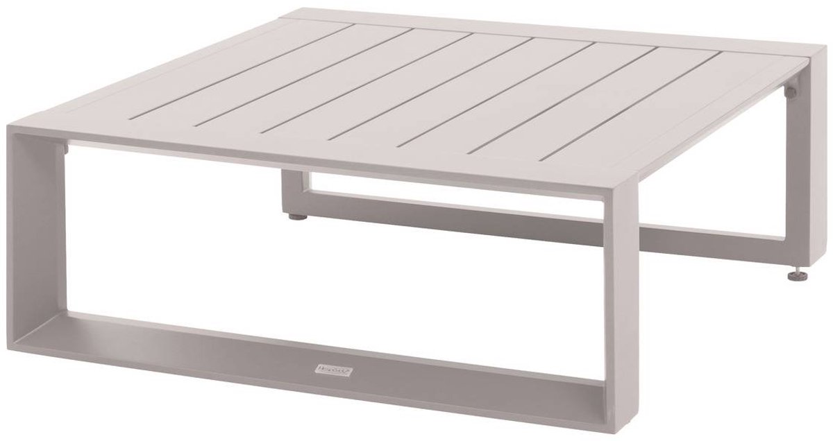 Vierkante salontafel van aluminium met latten ALLURE