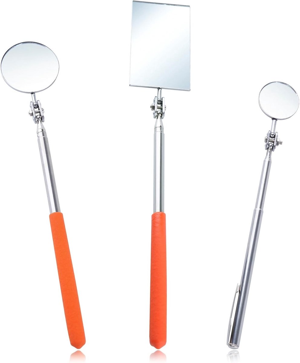 Telescopische Inspectiespiegelset met Uitschuifbare Stok – 3 Stuks