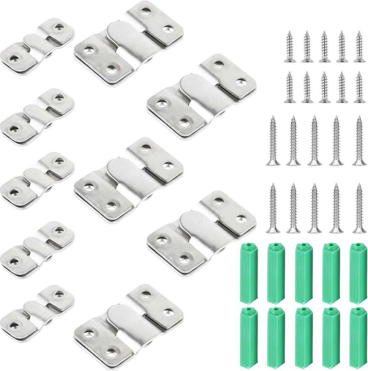 Dailygoods - 20 Stuks Verzonken Montagebeugels van Roestvrij Staal, Zware Hangende Z-Clipbeugels