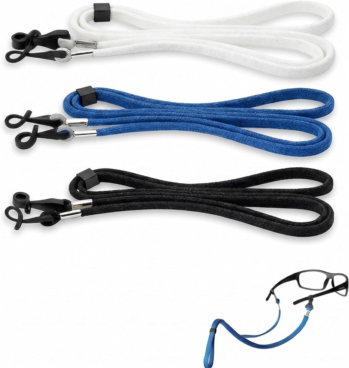 Verstelbare brillenkoord 3 stuks - antislip riem - veilige grip - ideaal voor sport, lezen - SnelShoppen