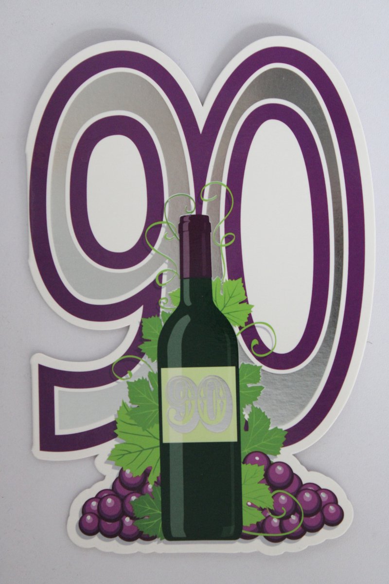 Luxe Wenskaart 90 Jaar - Verjaardagskaart - Leeftijdskaart - Verjaardag - Jarig - Leeftijd 90 - Touche Cards - Kaart - 8717245010177 - Geburtstag - Birthday - Anniversaire - 1 Stuks - In Folie - Gratis Verzonden - Hoge Afnamekortingen - 12x17.5cm