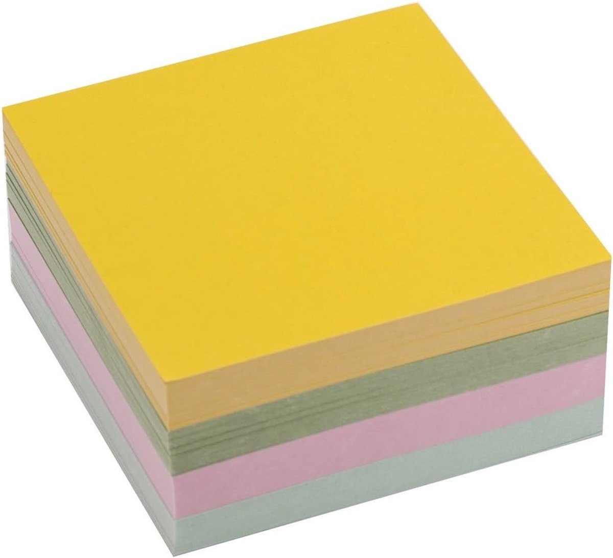 Notitieblok notitieblok vervangend papier (voor notitiebox) - 85x85x40mm ongeveer 350 vellen - gesorteerde pastelkleurenmix