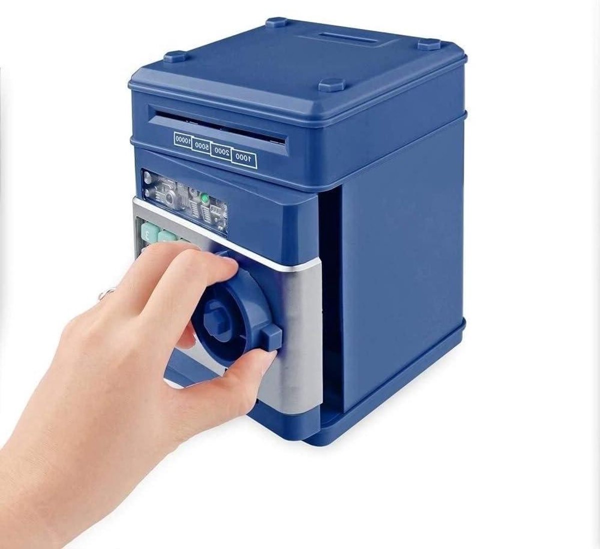 Digitale Spaarpot - Geldkluis Kinderen - Geld Besparen - Wisselbaar Wachtwoord - 18.5 x 12 cm - Blauw