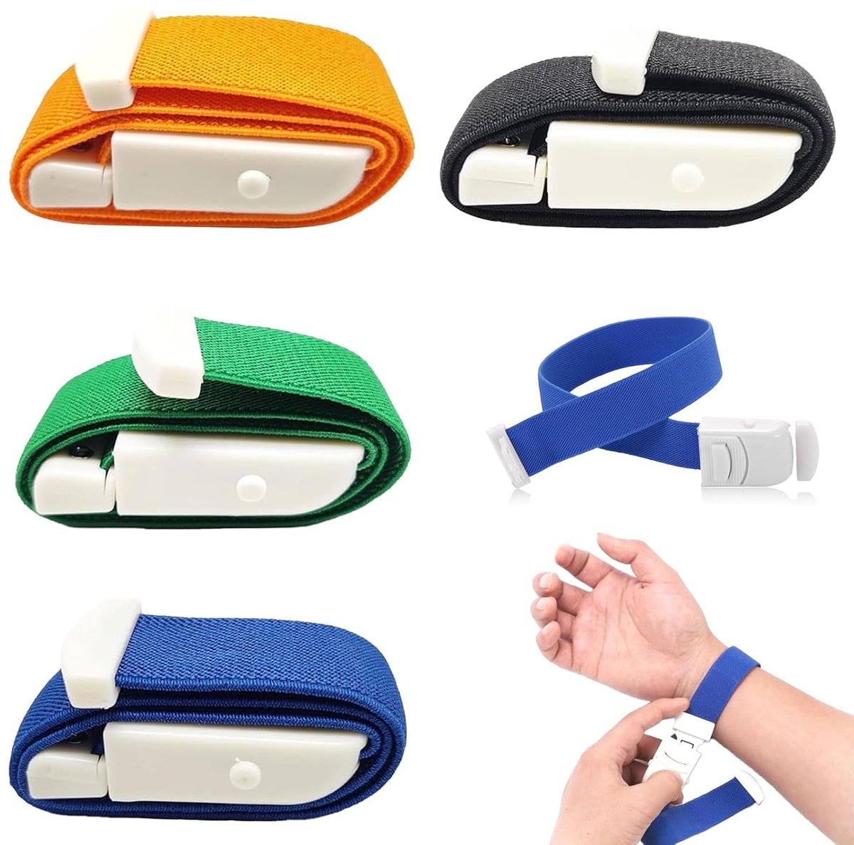4 stuks opblaasbare slang, tourniquet, venenklem, Geschikt voor outdoor noodgevallen, verpleging, polsdrukband, eerste hulp compressieband voor thuis, ABS-acceptatie, gemaakt van nylon en