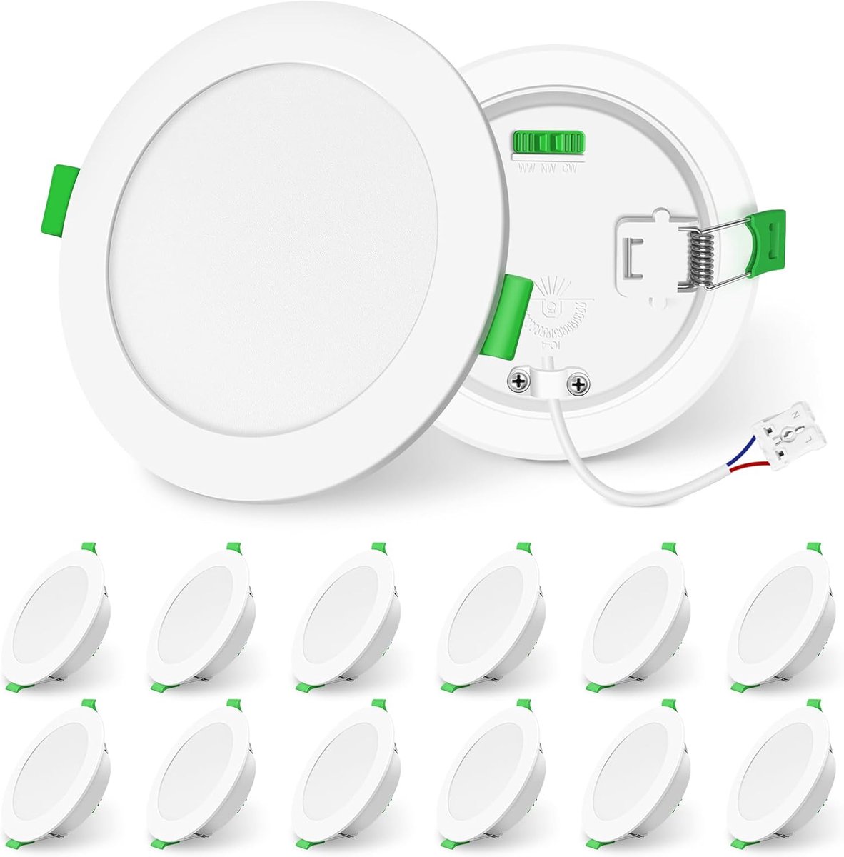 LIGHTING LED Downlights Dimbare Verzonken Plafondverlichting 10W 1050lm Hoge Helderheid, 3000K Warm 4000K Neutraal 6500K Koel Wit Badkamer Spot Lichten Plafond Ultra Slanke Schijnwerpers IP44